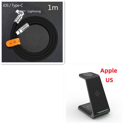 3 In 1 Fast Charging Station Wireless Charger Stand Wireless Quick Charge Dock For Phone Holder