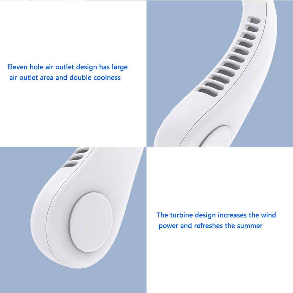 Hanging Neck Fan Portable Cooling Fan USB Leafless 360 Degree Neckband Fan 78 Surround Air Outlets 4000Mah Rechargeable